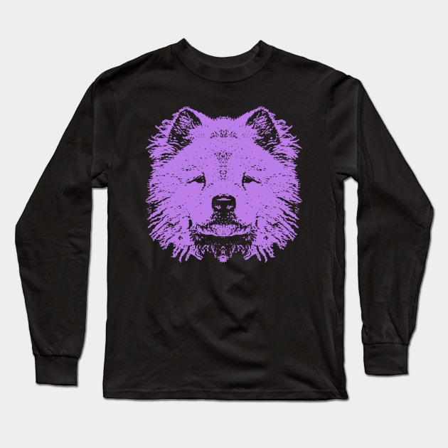 Purple Chow Chow Long Sleeve T-Shirt by childofthecorn